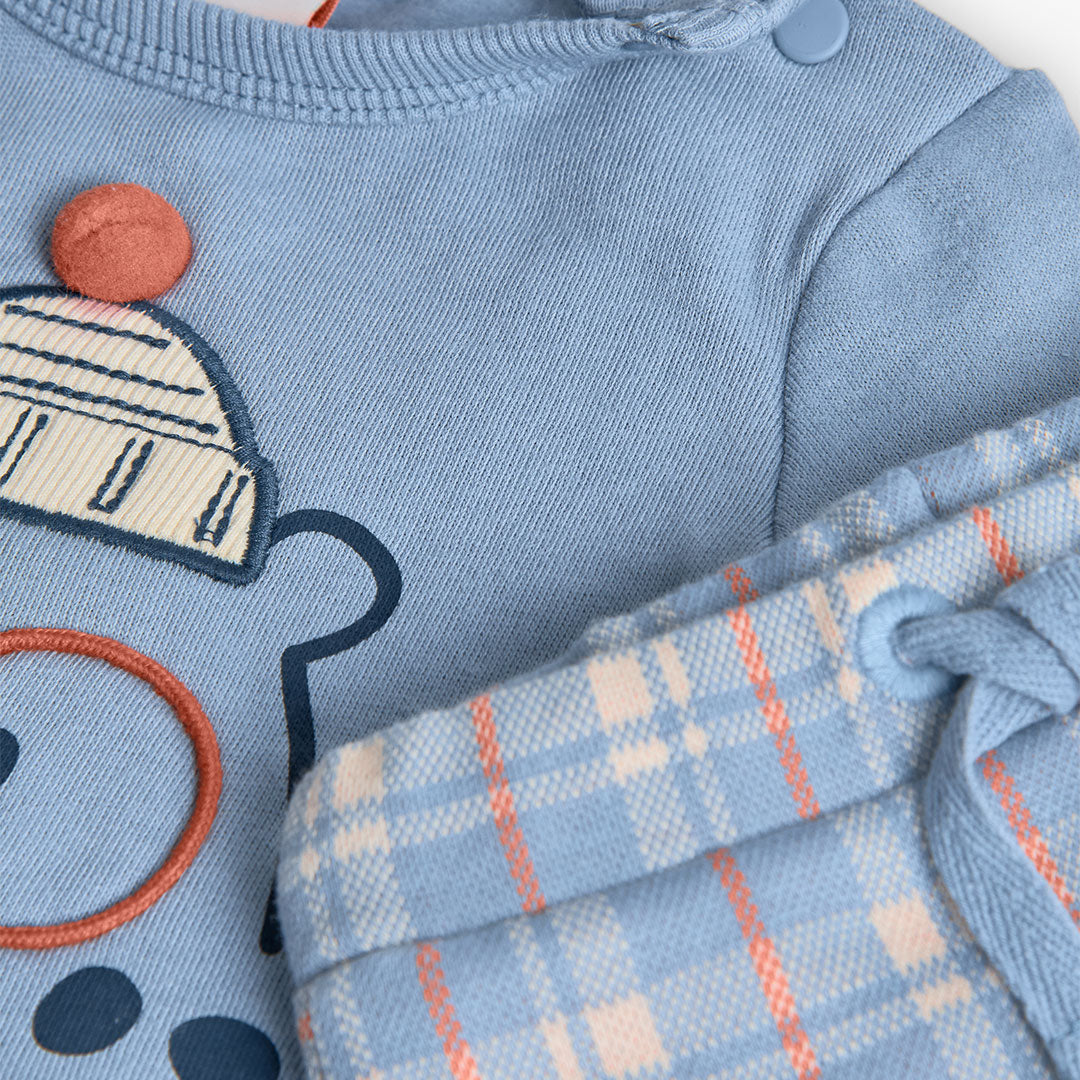 Conjunto punto Osito y rayas