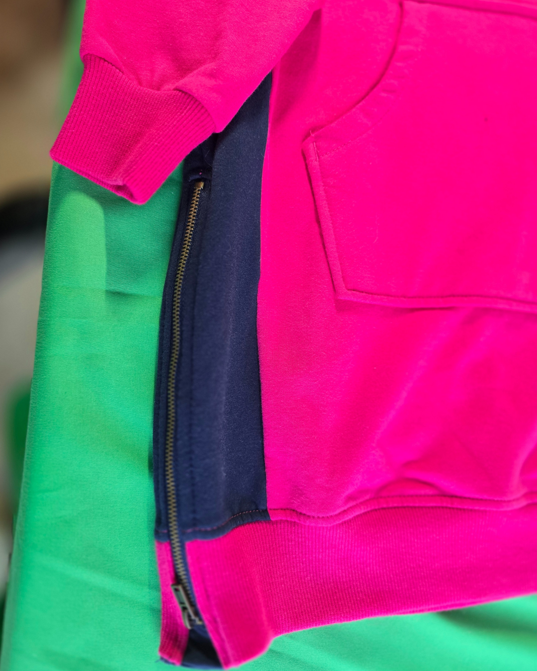 Vestido Deportivo Rosa con cremallera Lateral